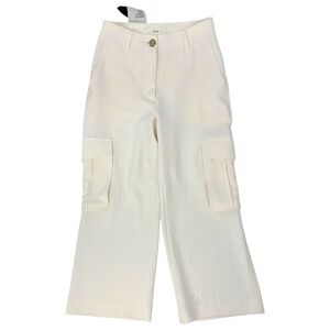 Wilfred Bridger Cargo Pant Size 2 High Rise Ultra Wide Leg Cream NWT